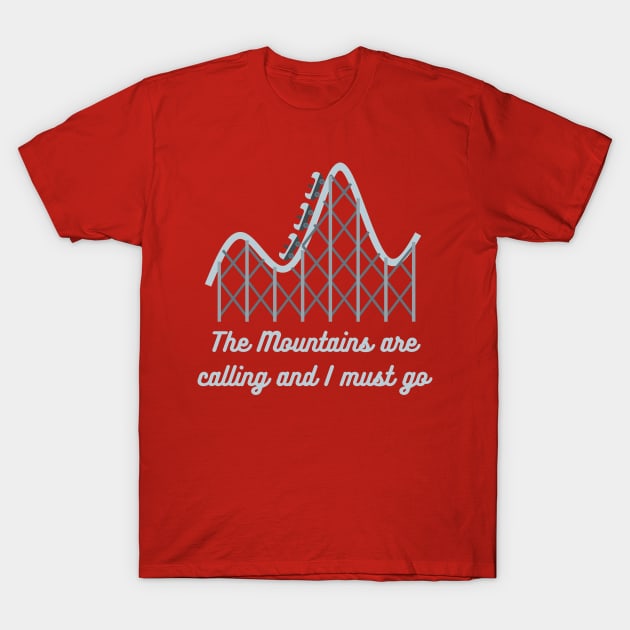 Lispe Amusement Park Rollercoaster The Mountains are Calling Funny T-Shirt by Lispe